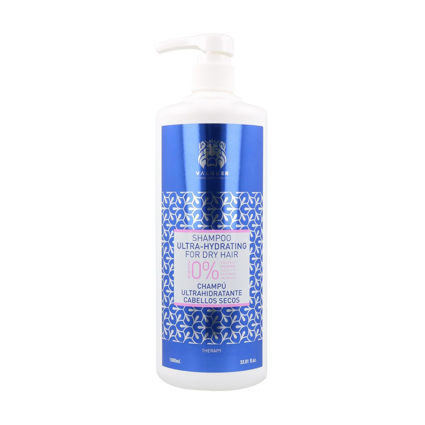Безсульфатний зволожувальний шампунь Valquer Ultra-Hydrating Shampoo для сухого волосся, 1 л